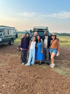 family enjoying a private sunset wildlife experience during a luxury Kenya safari